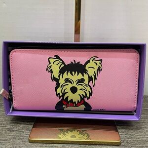 Marc Tetro Pink Wallet Terrier Dog Design. NWT. In box.